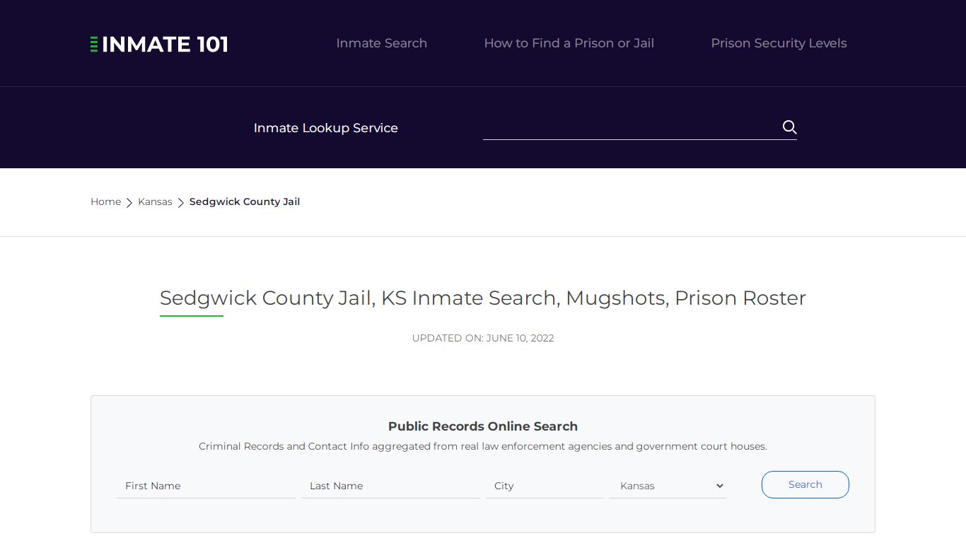 Sedgwick County Jail, KS Inmate Search, Mugshots, Prison ...